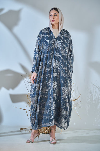 Midnight Mist Printed Flow Abaya