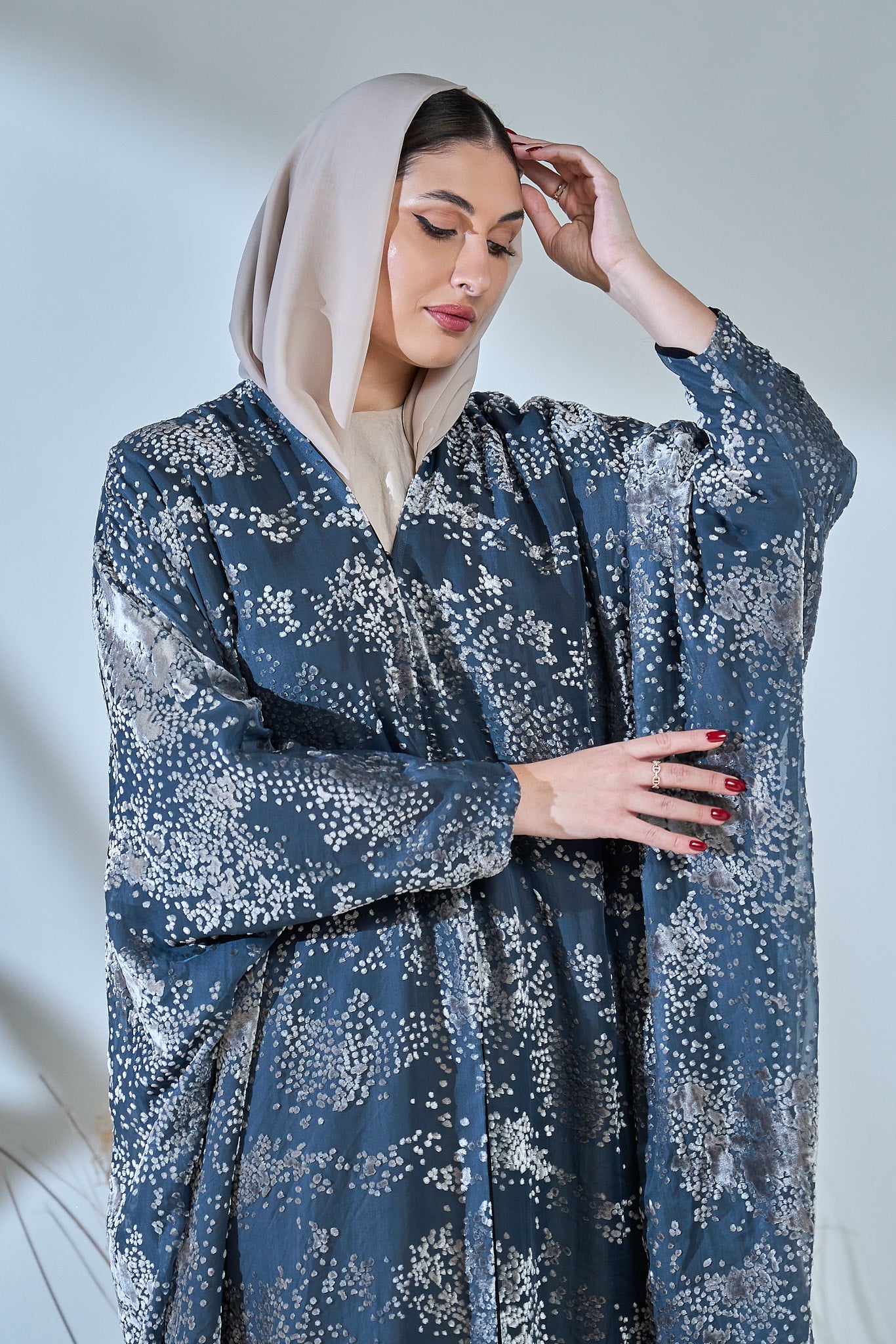 Midnight Mist Printed Flow Abaya