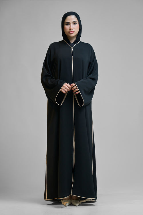 Classic Abaya with Contrast Piping
