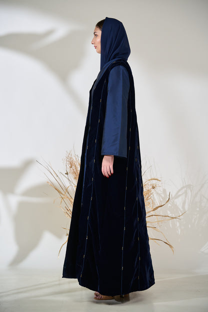 Regal Midnight Bloom Embellished Abaya