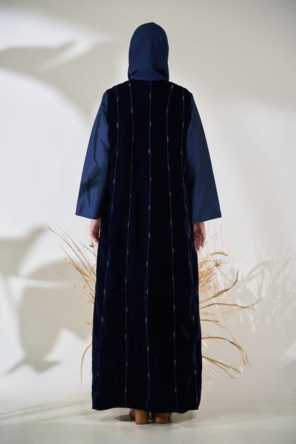 Regal Midnight Bloom Embellished Abaya
