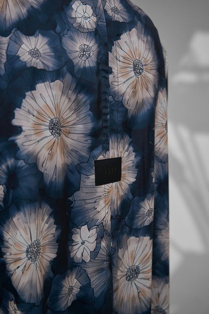 Bloom Floral Crepe Open Abaya with Matching Sheila