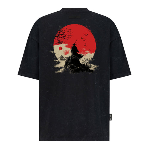 Lone Blade at Dusk  - Digital Print Design - Oversized T-Shirt