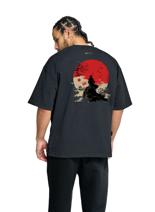 Lone Blade at Dusk  - Digital Print Design - Oversized T-Shirt – hover image