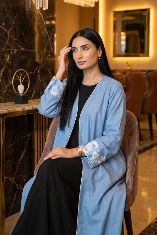 Sky Blossom Abaya – hover image