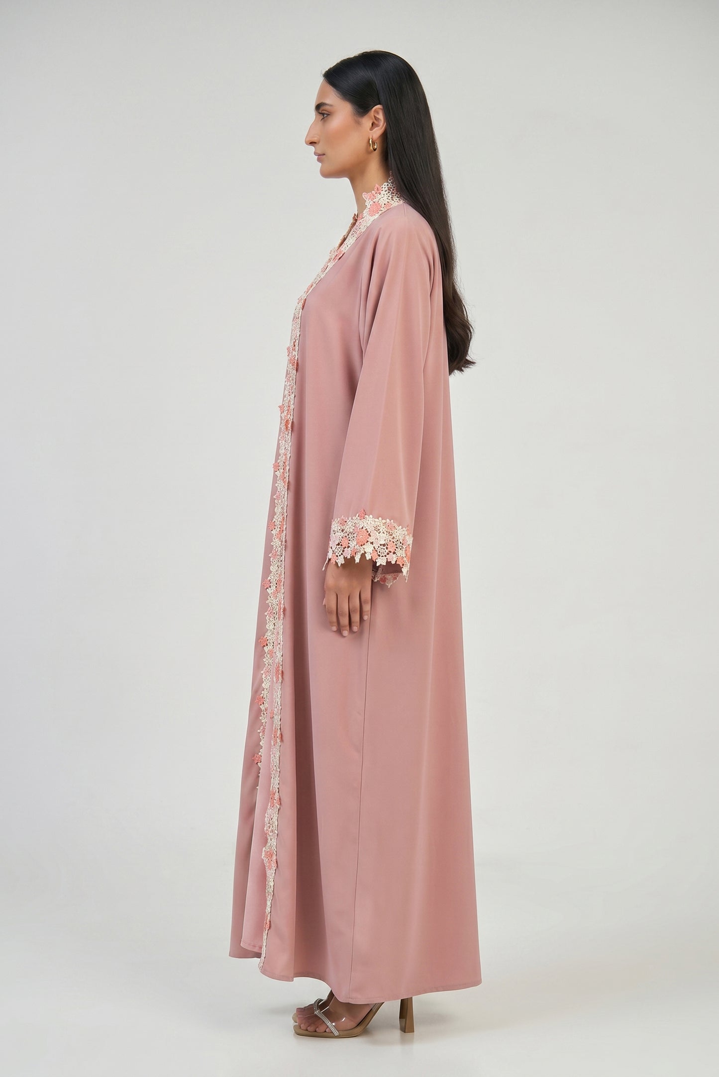 Blossom Lace Rose Abaya