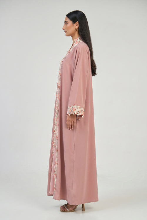 Blossom Lace Rose Abaya – hover image