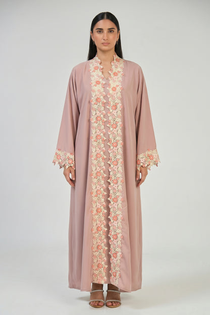 Blossom Lace Rose Abaya
