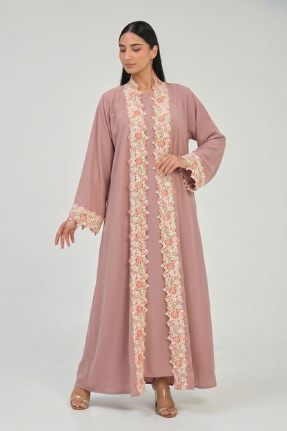 Blossom Lace Rose Abaya