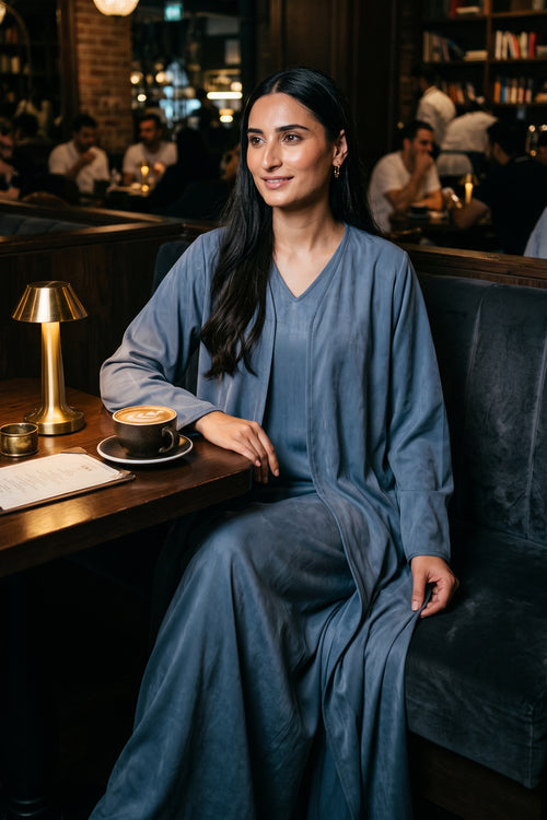 Mist Blue Essential Abaya – hover image