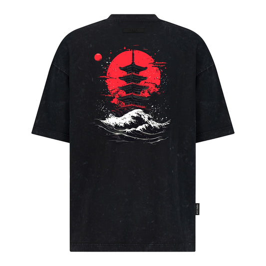 Red Moon Over Kyoto  - Digital Print Design