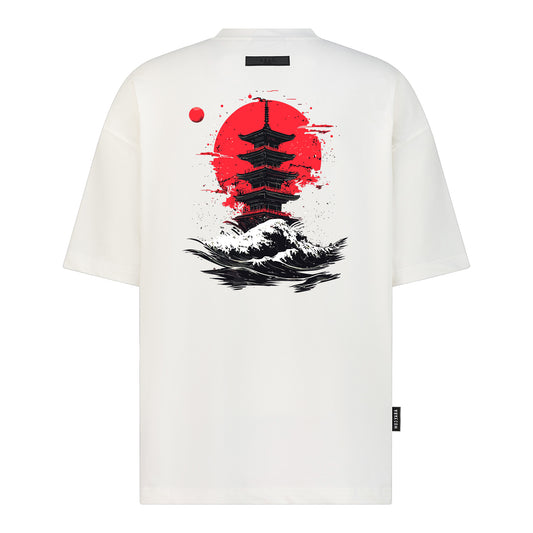 Red Moon Over Kyoto  - Digital Print Design