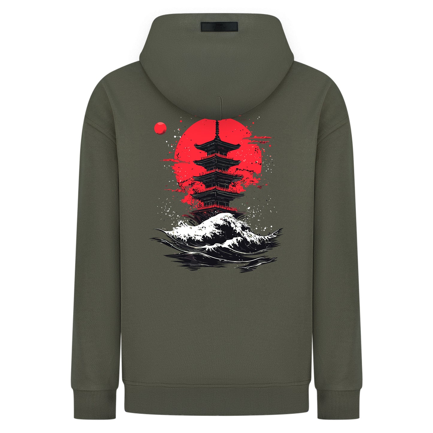 Red Moon Over Kyoto  - Digital Print Design