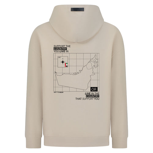 Support The Country - UAE Statement Graphic - Digital Print Design - Hoodie