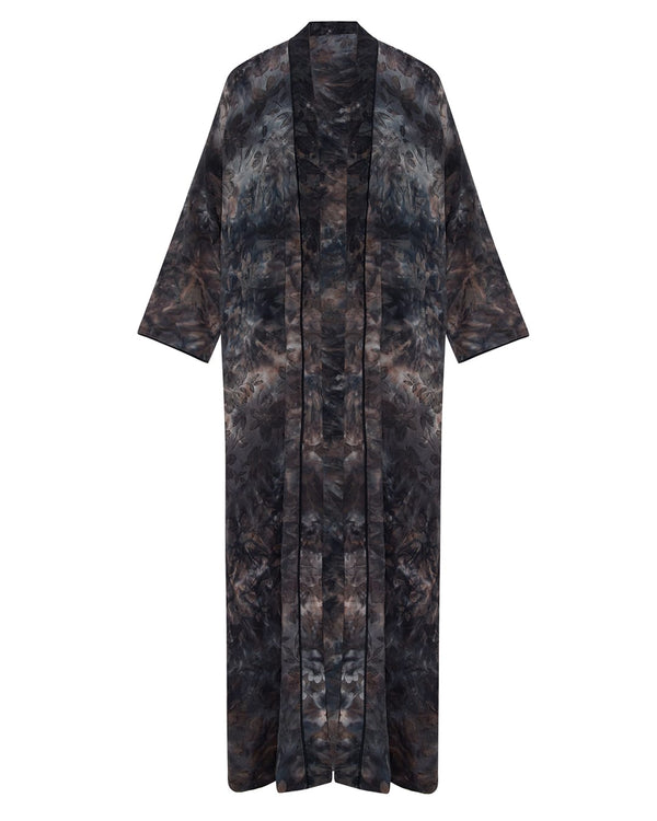 Midnight Bloom Open Abaya