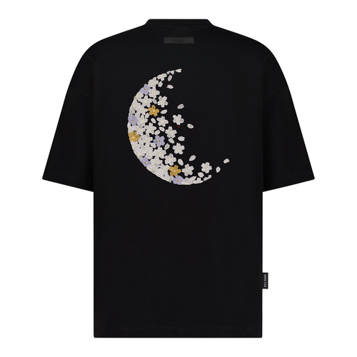 Falling Petal Crescent - Embroidery - Oversized T-Shirt – hover image
