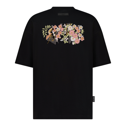 Romantic Floral Garland - Embroidery - Oversized T-Shirt