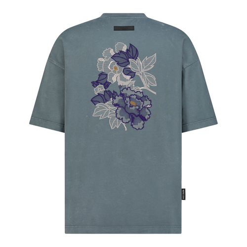 Peony-Style Floral Branch - Embroidery - Oversized T-Shirt – hover image