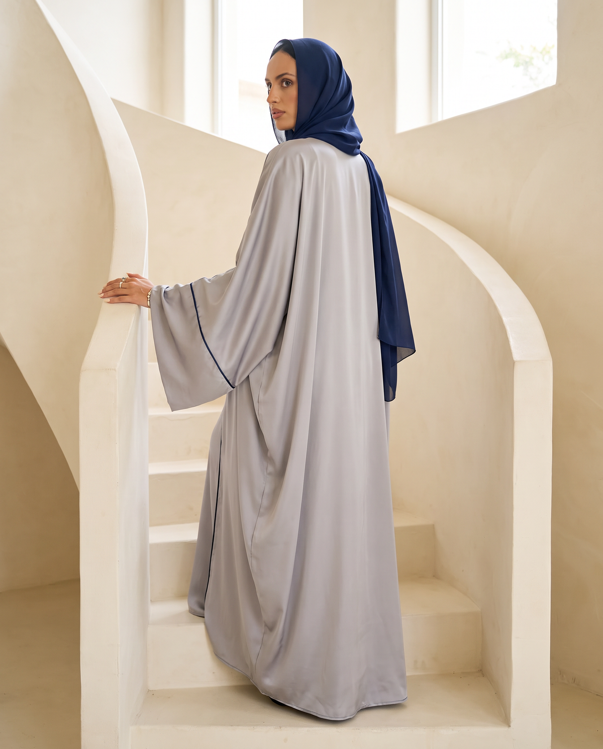 Elegant Silver Abaya
