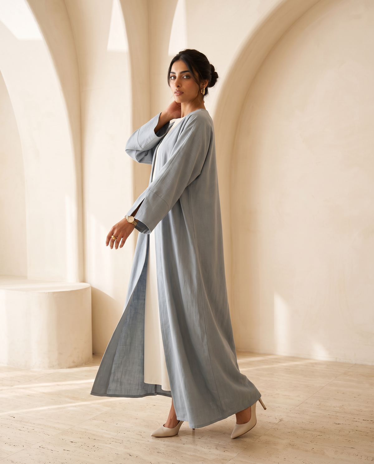 Halo Misty Blue Abaya