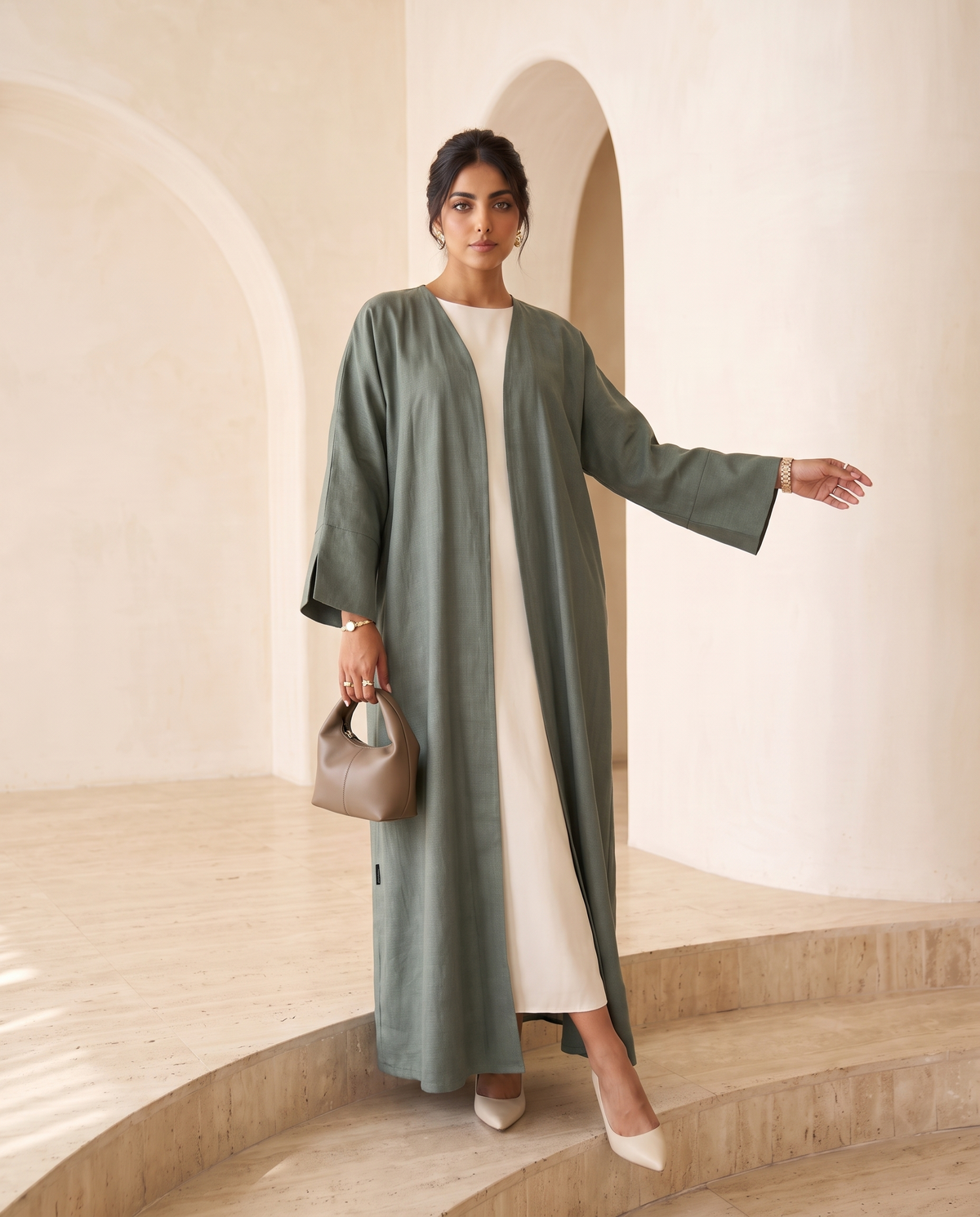 Halo Sage Green Abaya