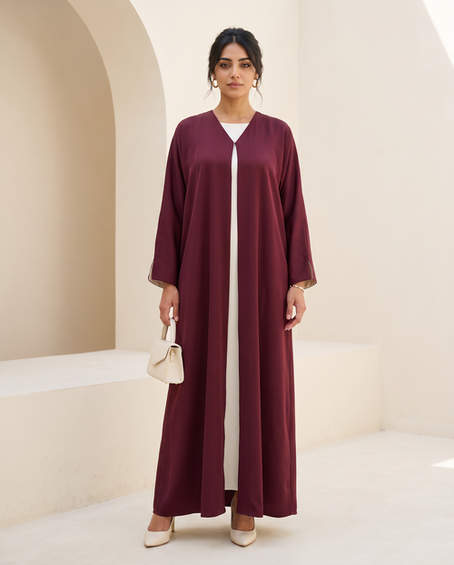 Meridian Burgundy Abaya