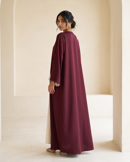 Meridian Burgundy Abaya