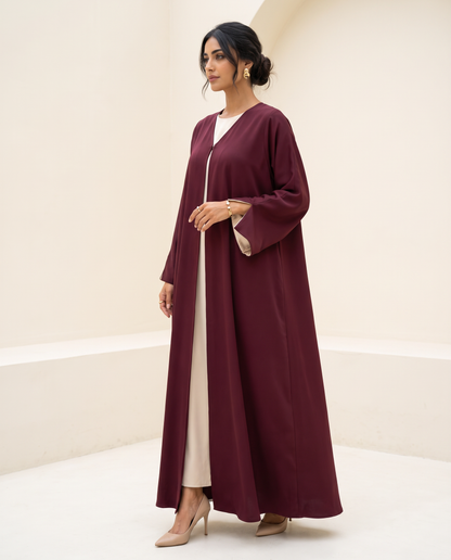 Meridian Burgundy Abaya