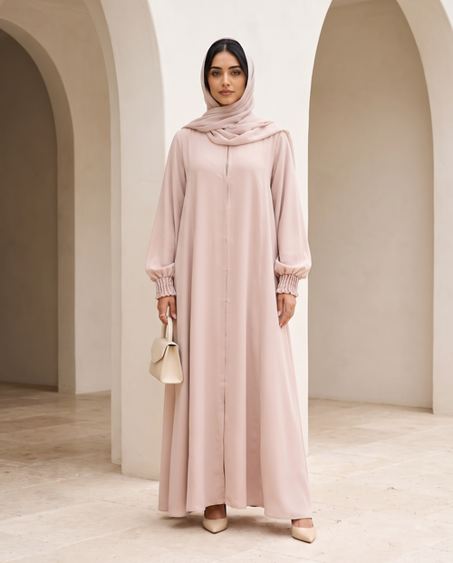 Classic Silhouette Chic Peach Abaya