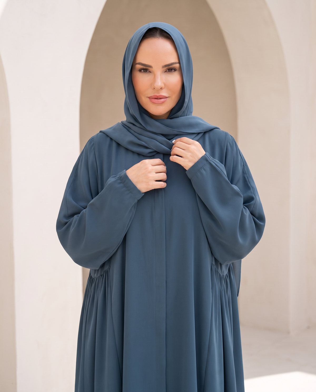 Embroidered Green Abaya Set