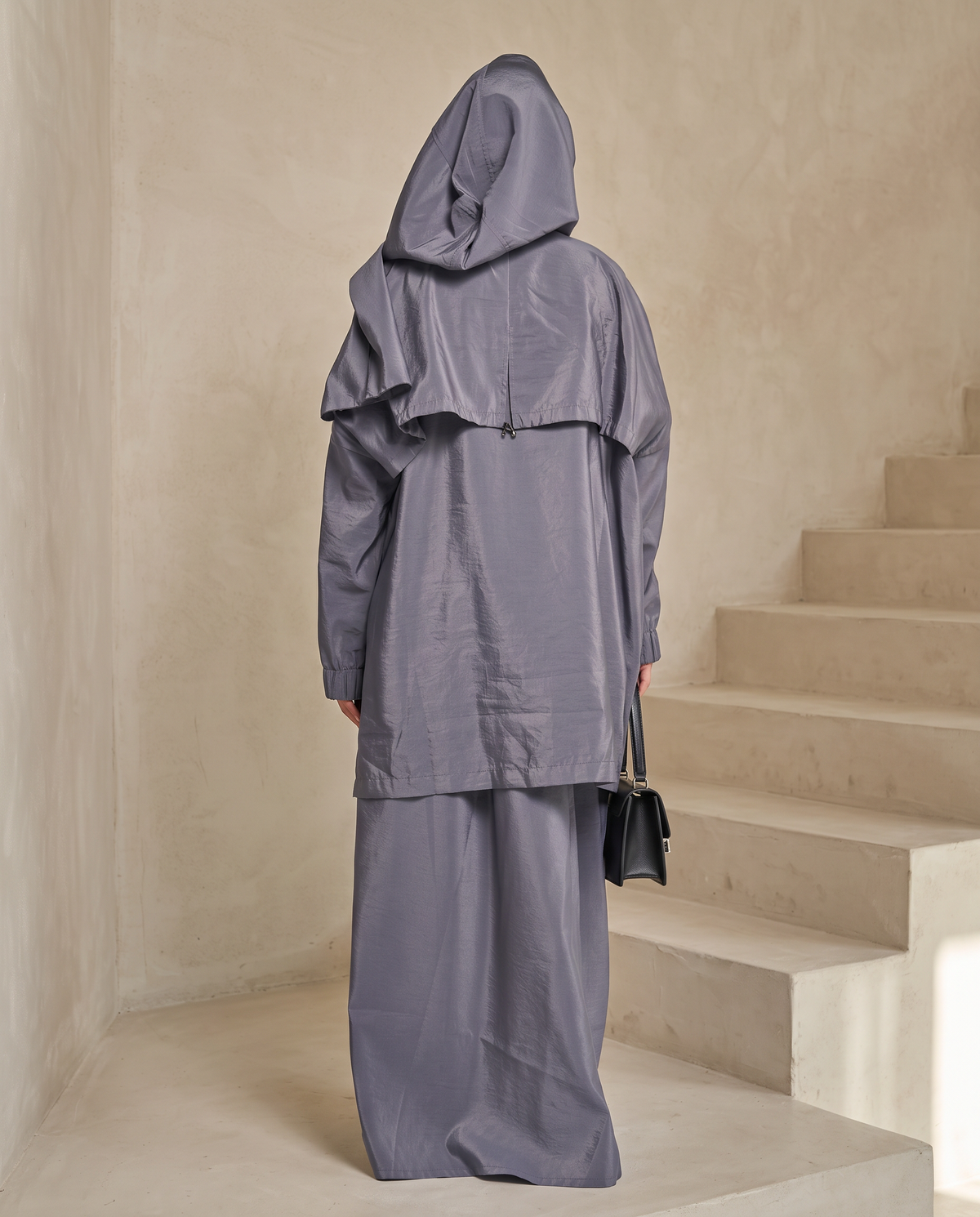 Oversized Modest Streetwear Flow Gray Abaya Set
