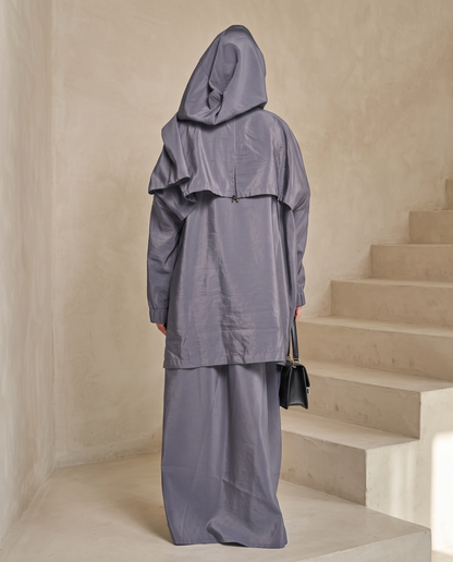 Oversized Modest Streetwear Flow Gray Abaya Set