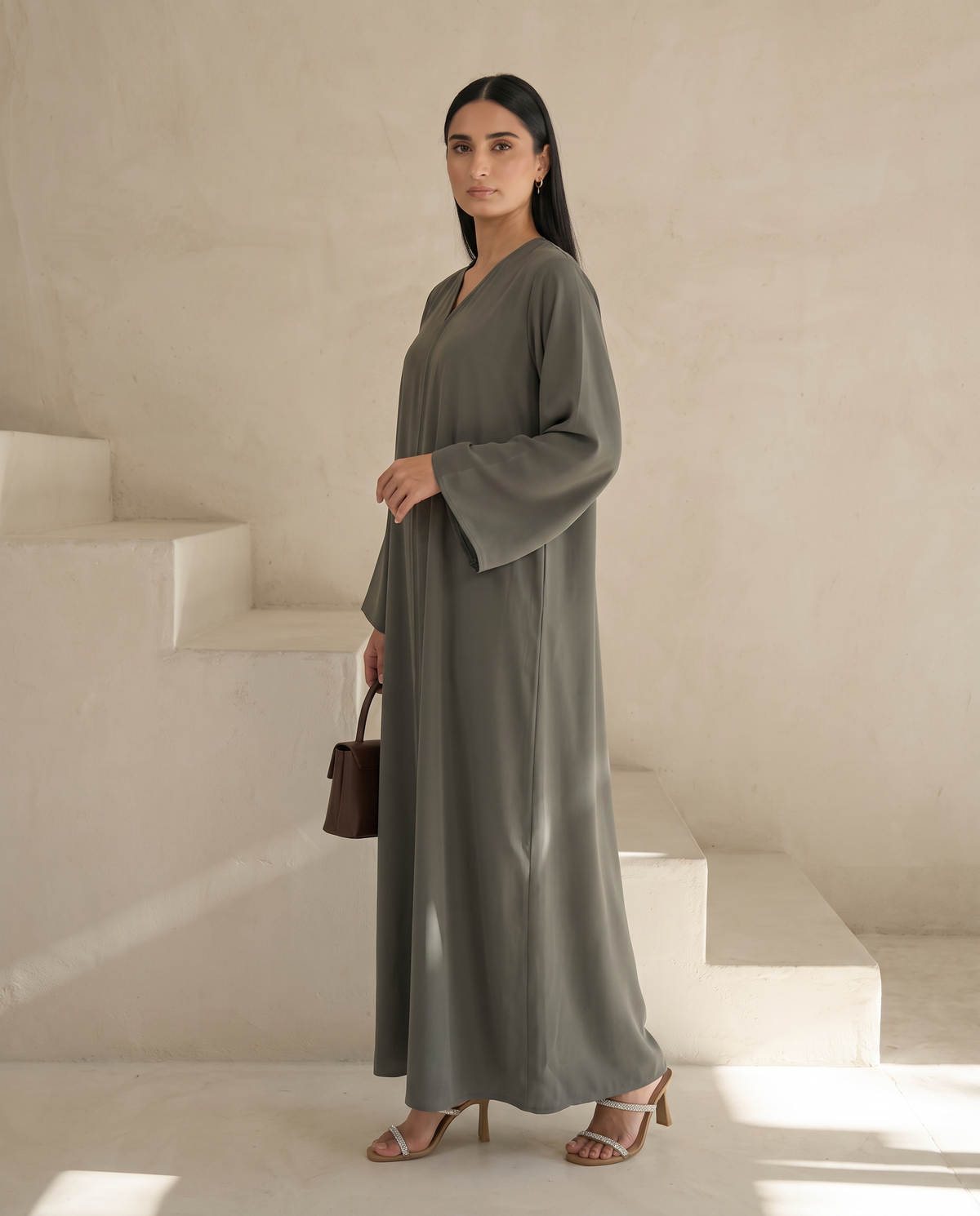 Taupe Drape Essence Abaya