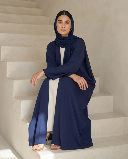 Midnight Navy Classic Abaya – hover image