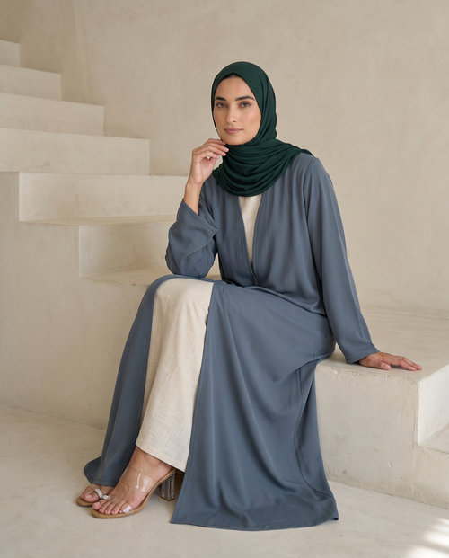 Steel Blue Classic Essential Abaya – hover image