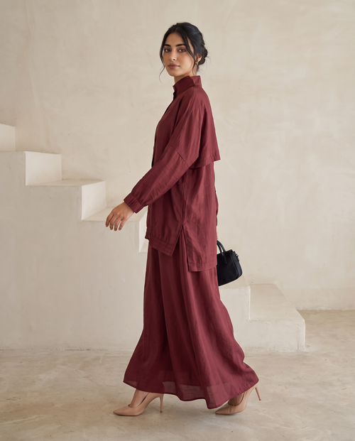 Oversized Modest Streetwear Flow Red Abaya Set – hover image