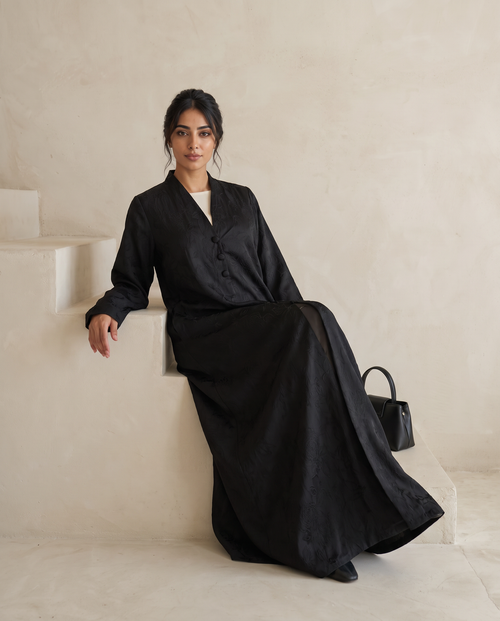 Opaline Black Abaya – hover image
