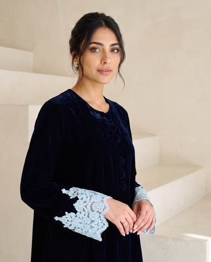 Midnight Velvet Abaya