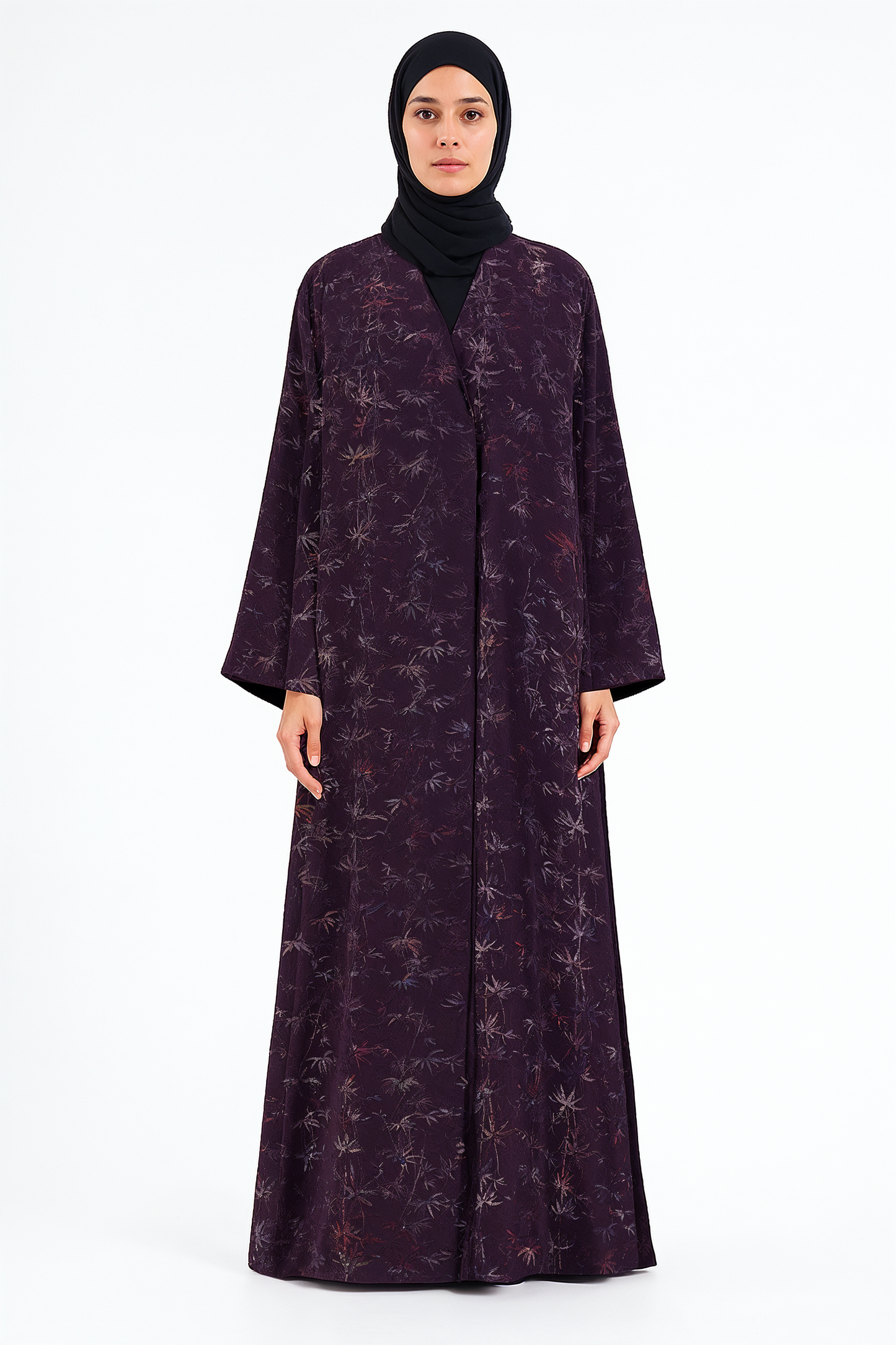 Garnet Leaf Mist Abaya