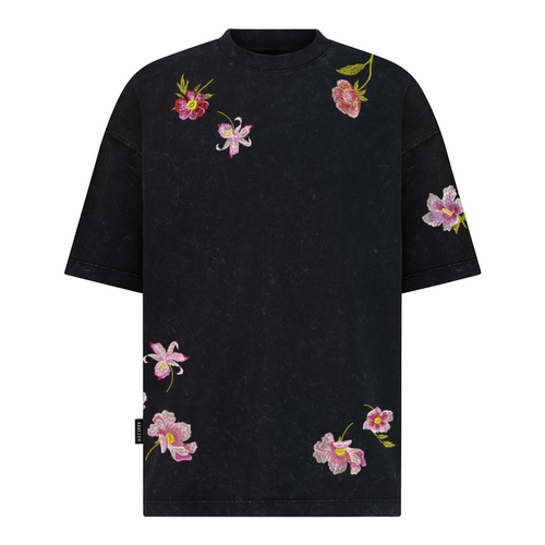Scattered Blossom Embroidery - Embroidery - Oversized T-Shirt