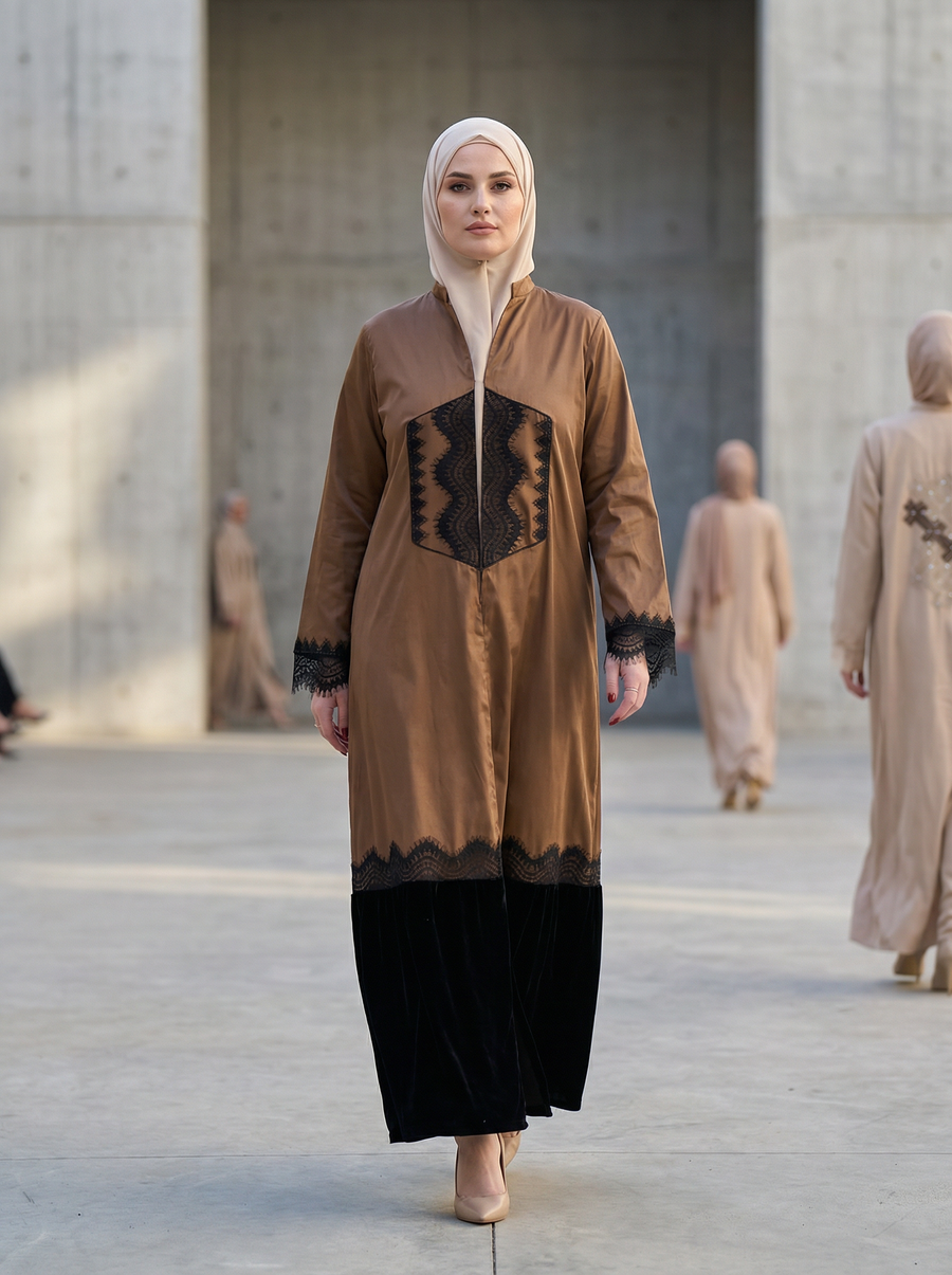 Mocha Taffeta Abaya