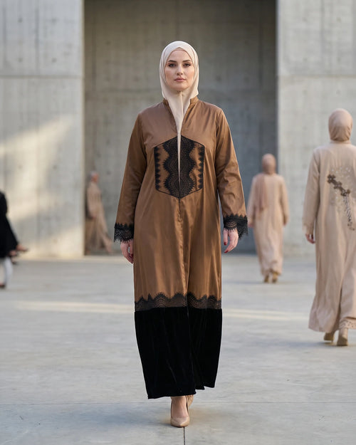 Mocha Taffeta Abaya