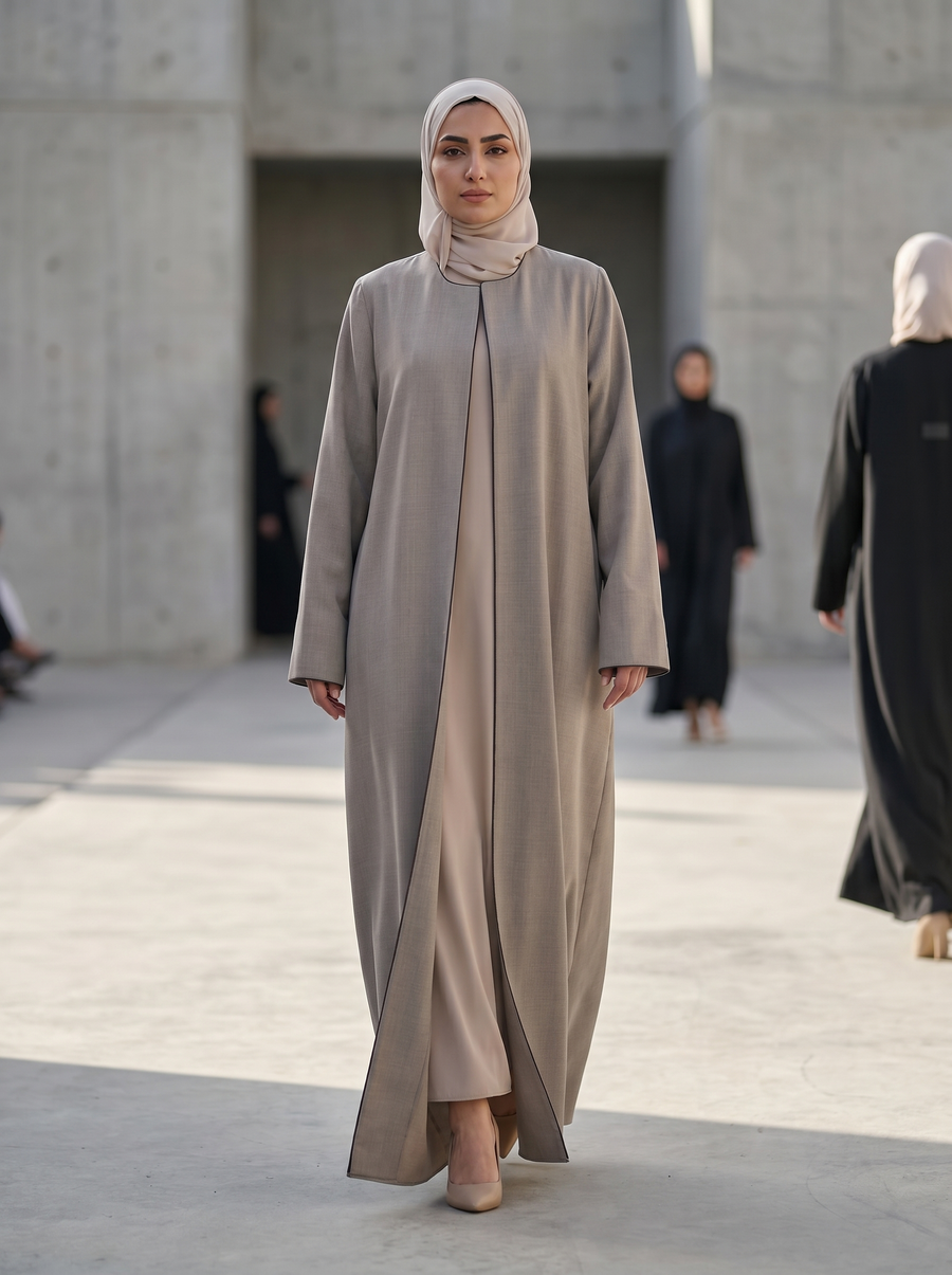 Minimal Textured Jacquard Abaya