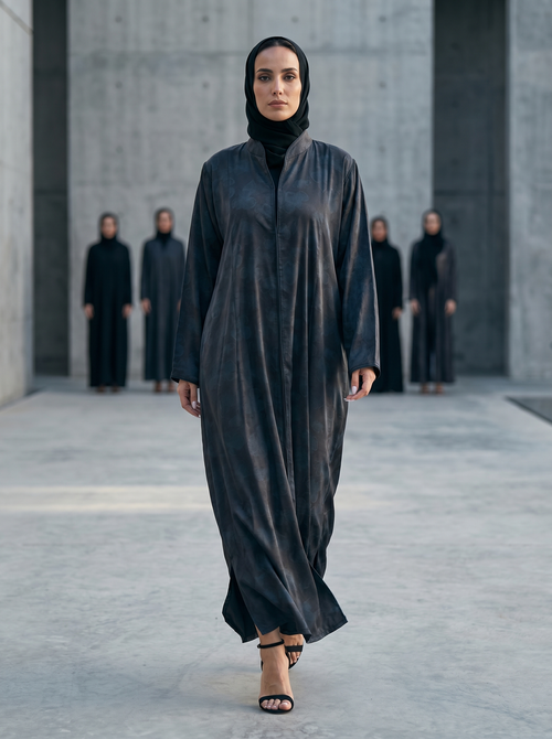 Premium Abaya with Deep Embossed Detailing
