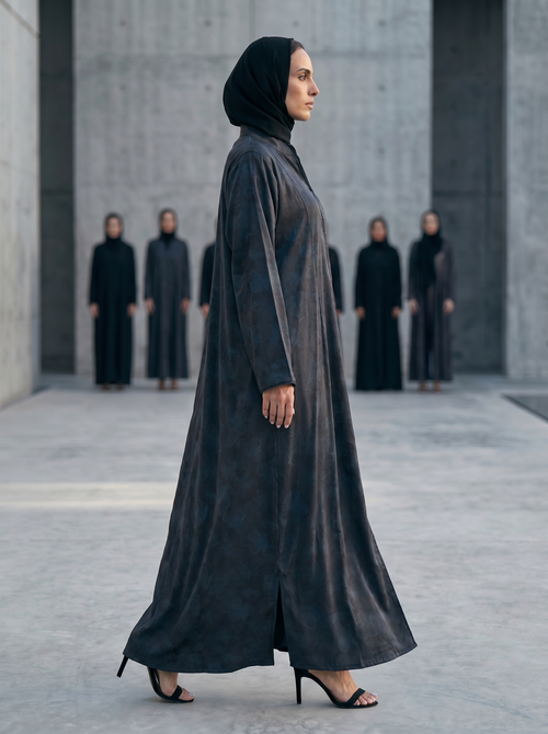 Premium Abaya with Deep Embossed Detailing – hover image
