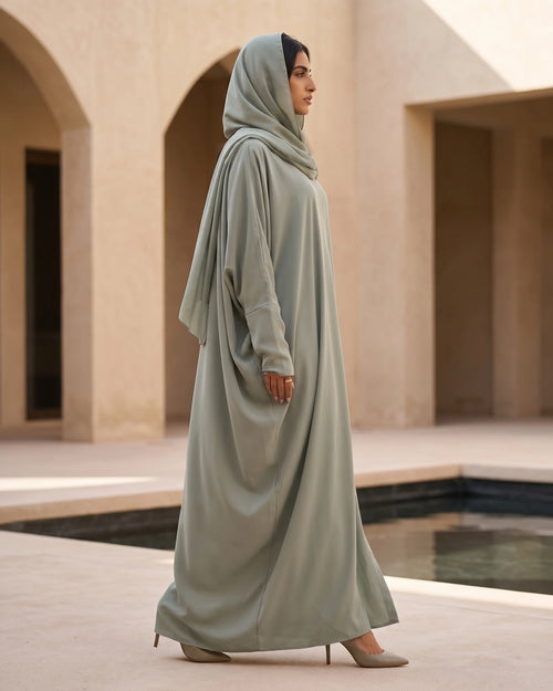 عباية عصرية فضفاضة مع ثنيات منحوتة (نسخة) – hover image