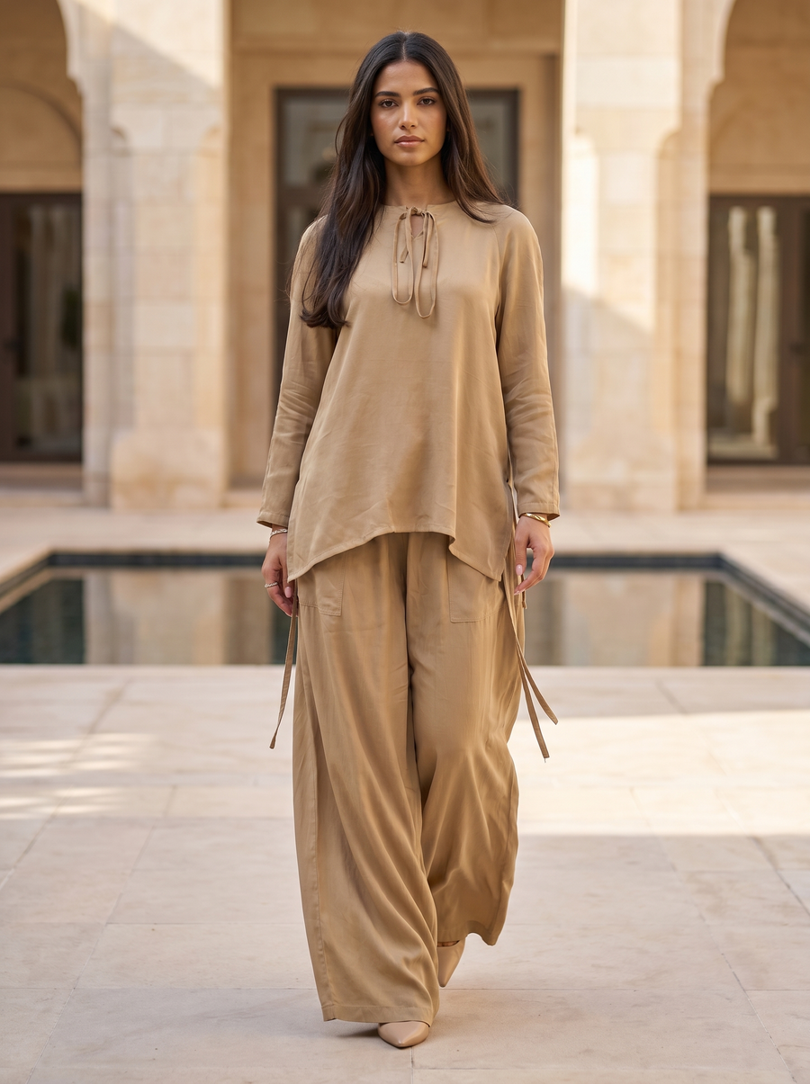 Modest Soft Inner Set with Loose Silhouette & Utility Pockets
