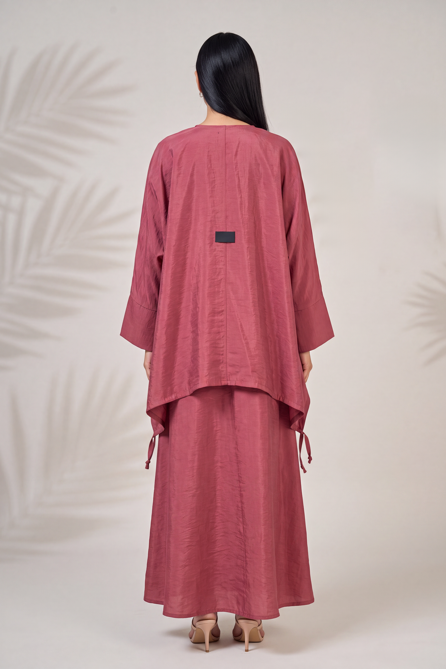 Modest Streetwear Red Abaya Set with Zip Jacket and Skirt