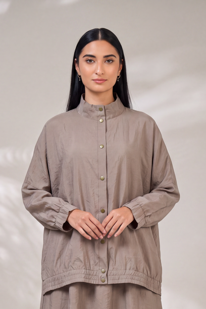 Oversized Modest Streetwear Flow Taupe Abaya Set