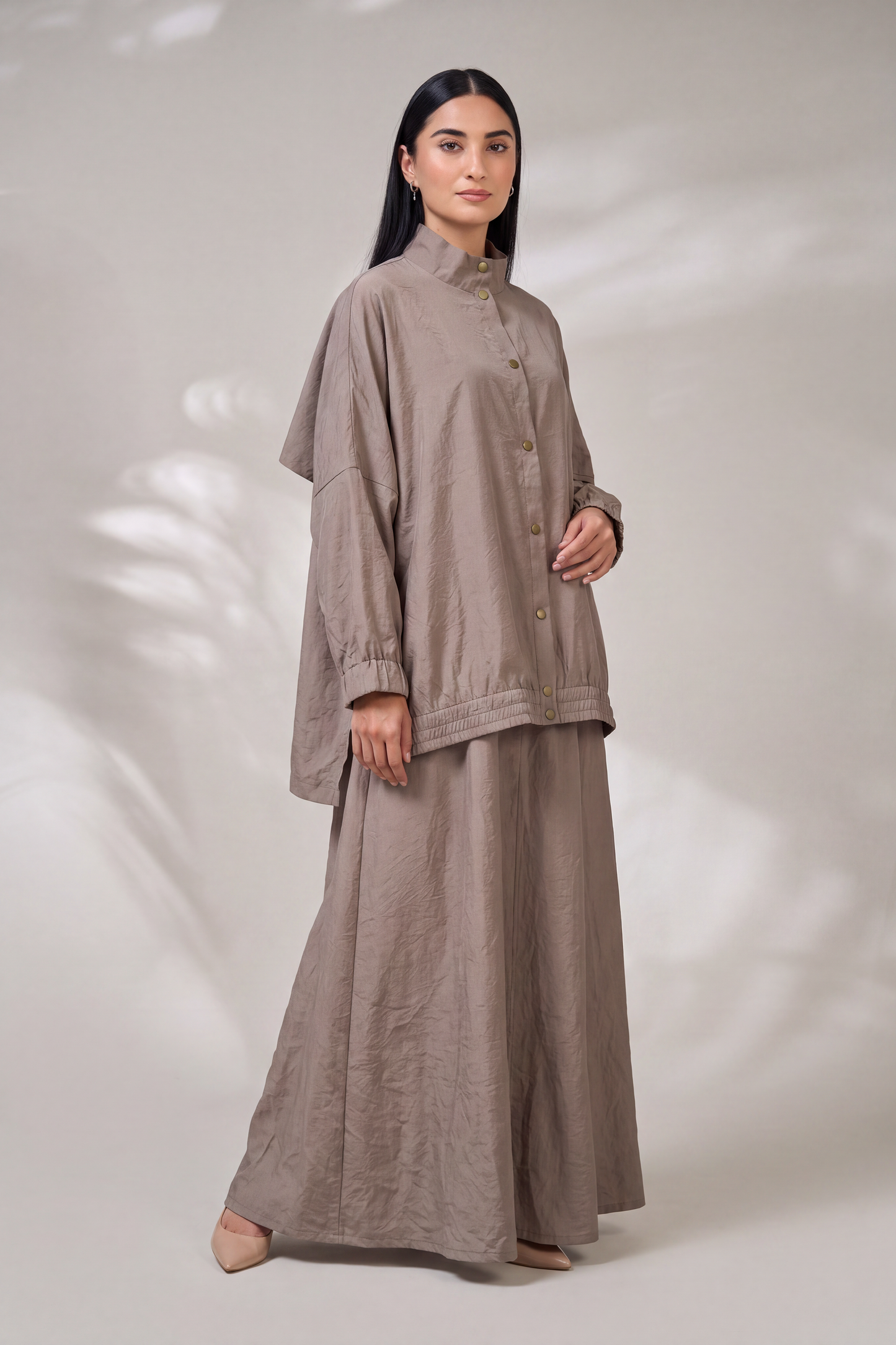 Oversized Modest Streetwear Flow Taupe Abaya Set